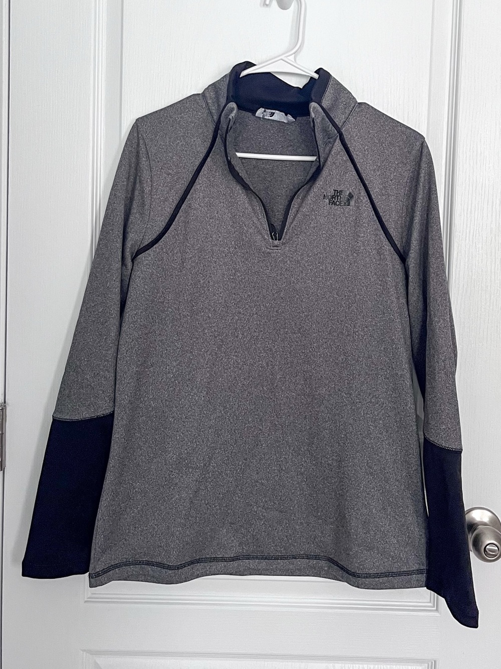 The North Face Women’s Gray & Black Quarter-Zip Pullover Sweater